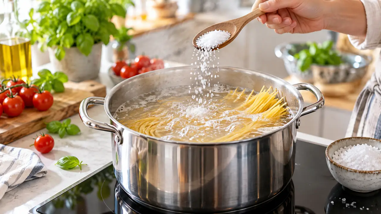 Casserole d’eau salée prête à accueillir des pâtes