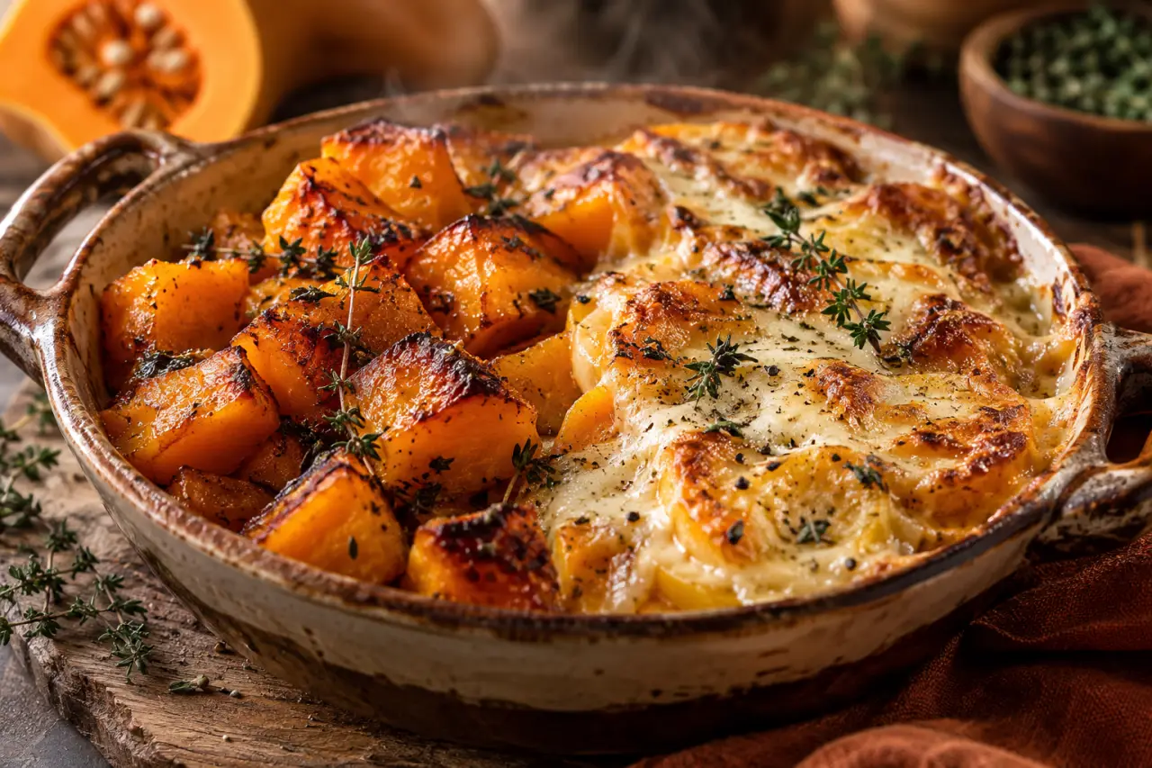 Courge muscade : deux cuissons, deux textures, du rôti au gratin