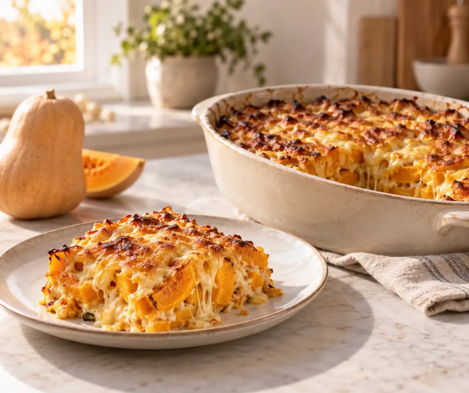 Recette courge muscade en gratin doré au gruyère