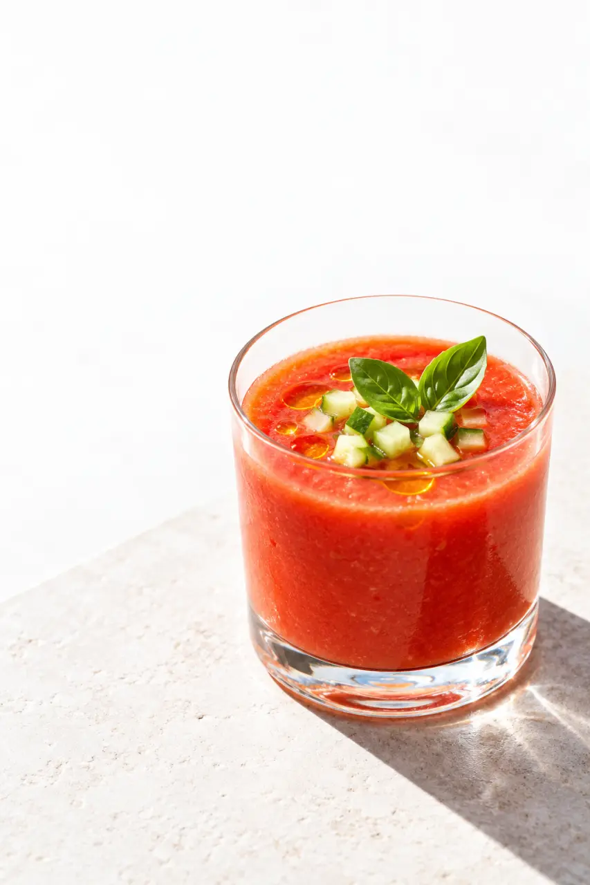 Recette avec la pastèque : gaspacho de tomates et pastèque