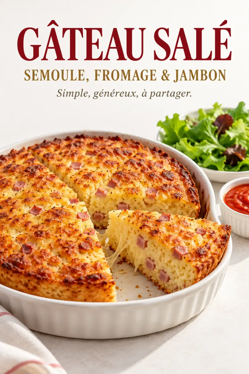 Semoule fine recette salée : gâteau salé au fromage et au jambon