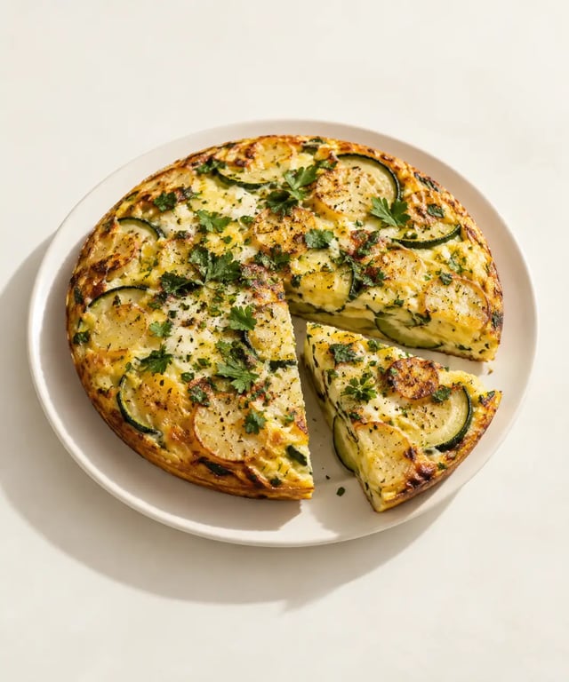 Recette beaucoup œufs : frittata généreuse aux pommes de terre, courgettes et fromage