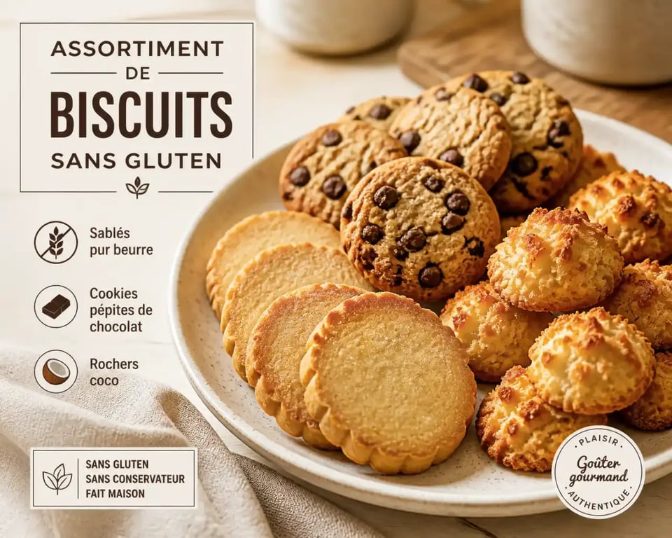 Assortiment de biscuits sans gluten faits maison sur assiette