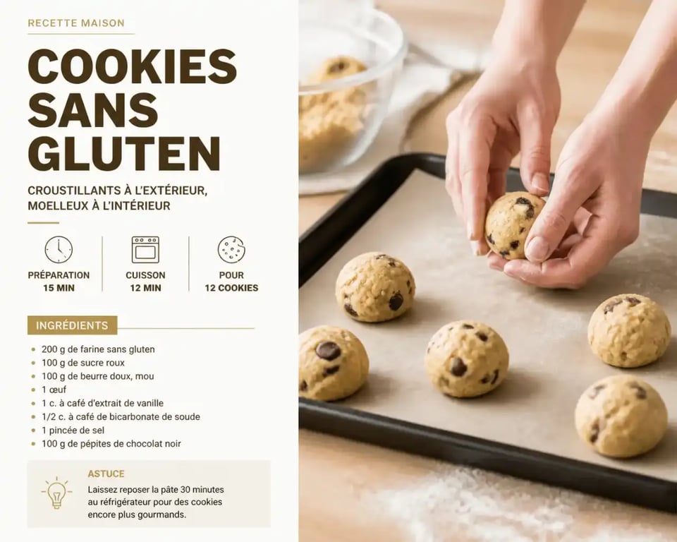 Façonnage de la pâte à biscuits sans gluten avant cuisson