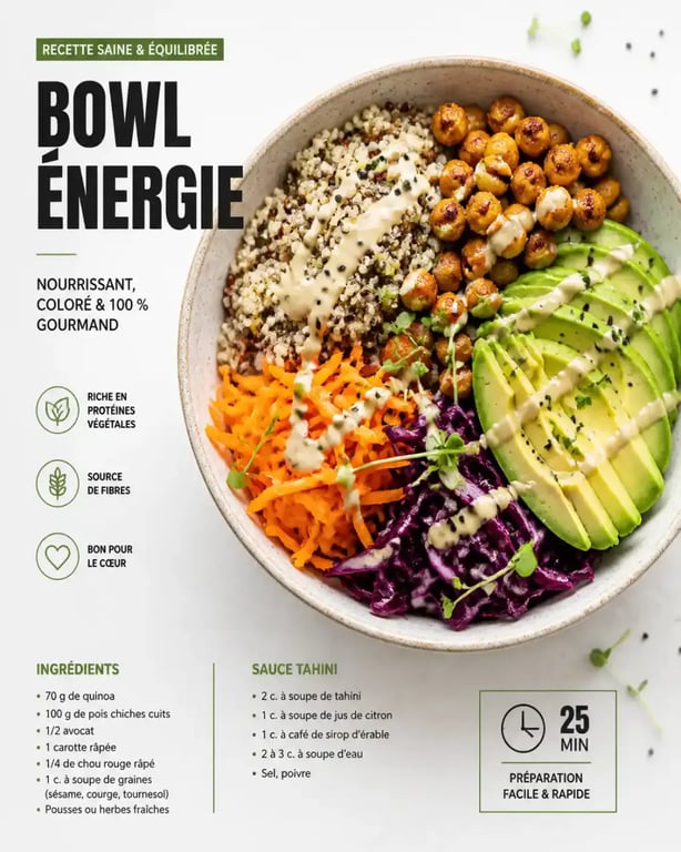 Recette healthy facile de bowl au quinoa et avocat pour un déjeuner équilibré
